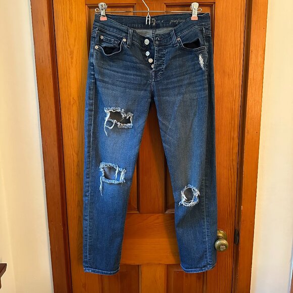 7 For All Mankind Josephina Skinny Boyfriend Jeans - Size 25 - Picture 1 of 6